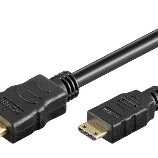 GOOBAY καλώδιο mini HDMI σε HDMI 74082 με Ethernet, 4K/60Hz, 18 Gbps, 1.5m, μαύρο