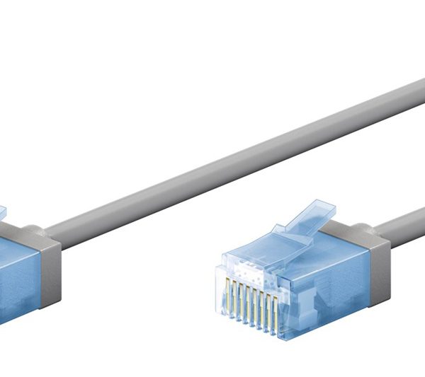 GOOBAY καλώδιο δικτύου 74223, CAT 6A U/UTP, ultra slim, copper, 500MHz, 2m, γκρι