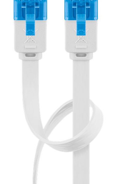 GOOBAY καλώδιο δικτύου 96391, CAT 6A U/UTP, flat, 500MHz, copper, 20m, λευκό