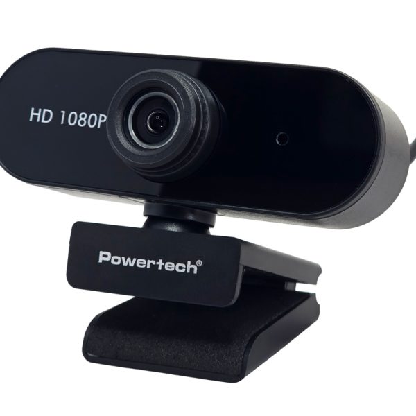POWERTECH web camera PT-1382, 2MP, 1080p FHD, ρυθμιζόμενη εστίαση, 1.5m, μαύρη