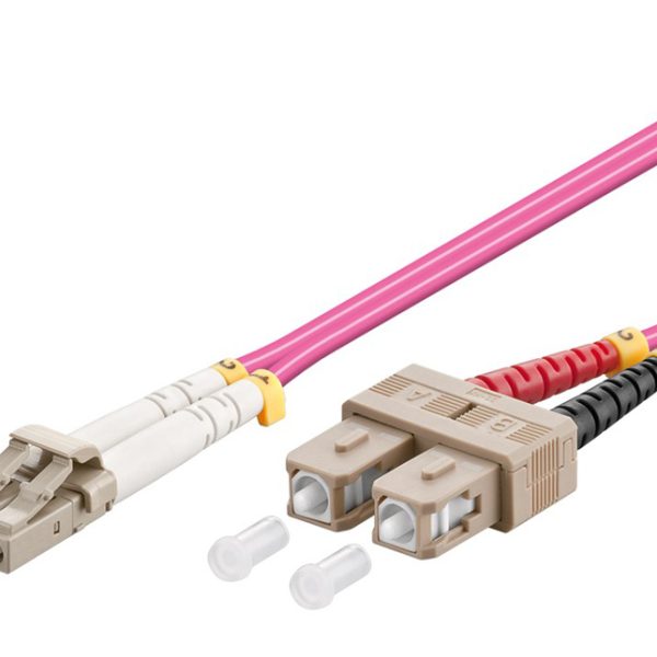 GOOBAY καλώδιο οπτικής ίνας LC-UPC σε SC-UPC 95945, Multimode OM4, 3m, βιολετί