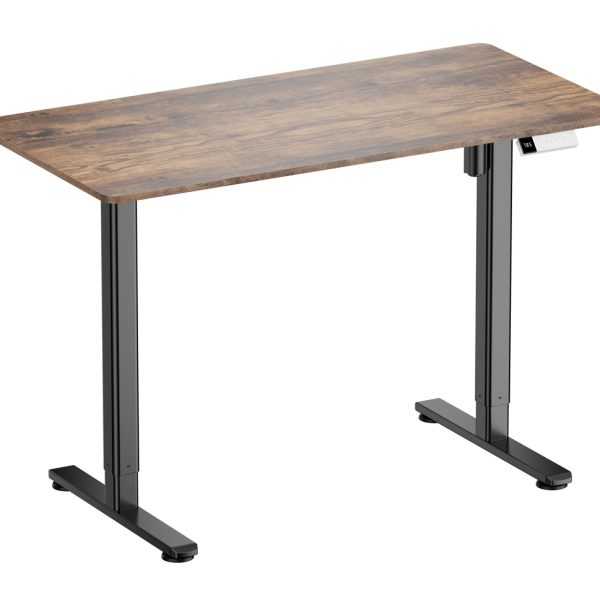 BRATECK ηλεκτρικό γραφείο S16-22R-B με ρυθμιζόμενο ύψος, 120x60x72~120cm, μαύρο/καφέ ξύλινο