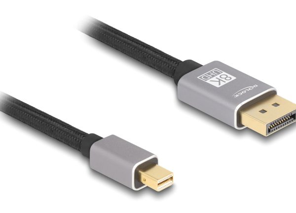 DELOCK καλώδιο mini DisplayPort σε DisplayPort 81092, 8K/60Hz, 32.4 Gbps, 2m, μαύρο