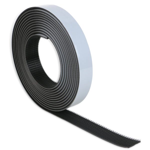 POWERTECH αυτοκόλλητη ταινία τύπου dual lock χριτς χρατς TIES-078, 25mm, 2.5m, μαύρη