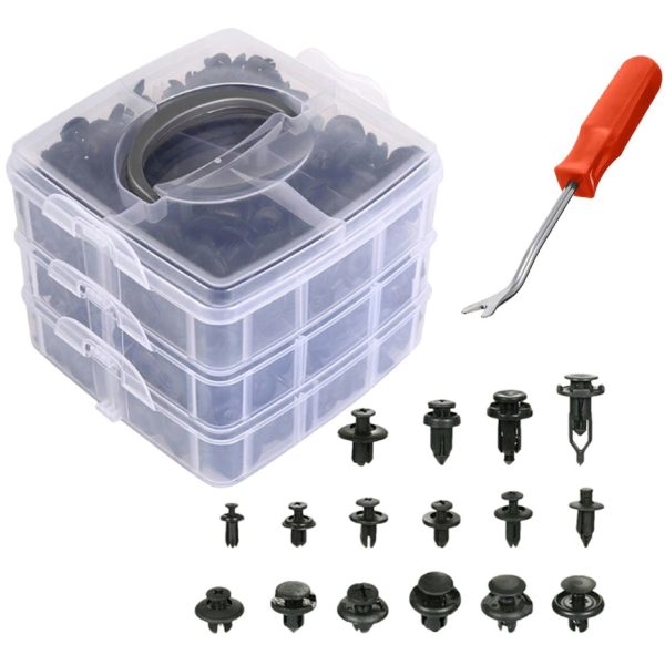 Σετ πλαστικά κλιπ αυτοκινήτου AG741 με εξολκέα κλιπ, universal, 625τμχ