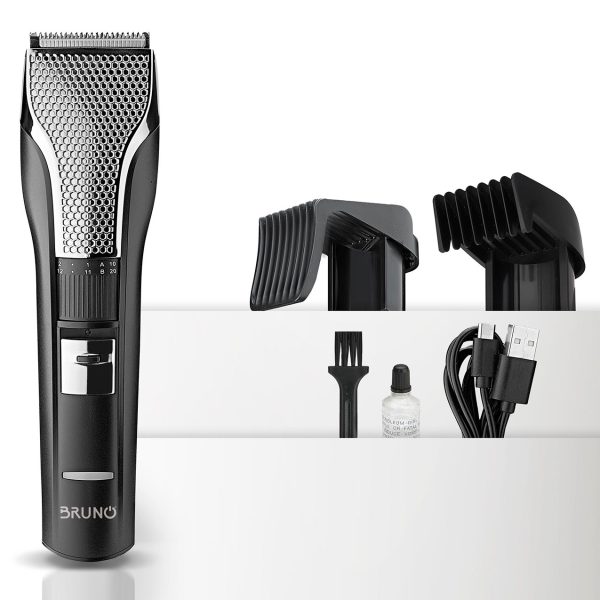 BRUNO BRN-0220 Κουρευτική μηχανή επαναφορτιζόμενη, μαύρη