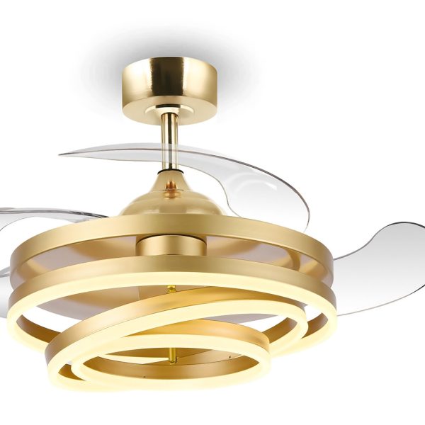 BRUNO BRN-0225 Ανεμιστήρας οροφής με LED φως, AC 122W, 42", O107x47εκ., χρυσός