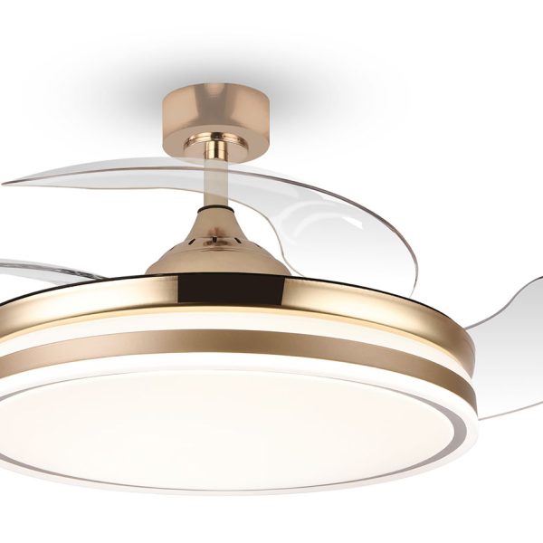 BRUNO BRN-0226 Ανεμιστήρας οροφής με LED φως, AC 82W, 42", O107x47εκ., χρυσός