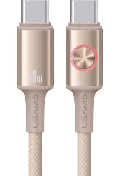 USAMS καλώδιο USB-C SJ752, 60W, 480Mbps, 1.2m, μπεζ