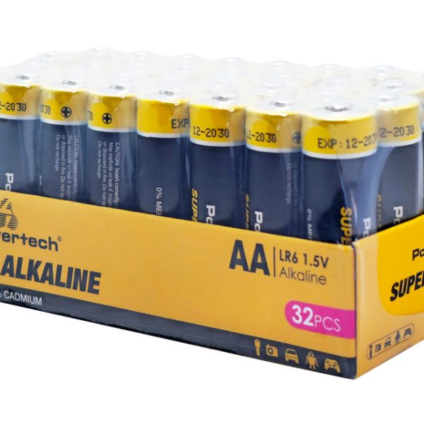POWERTECH αλκαλικές μπαταρίες Super Alkaline PT-1401, AA, 1.5V, 32τμχ