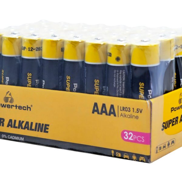 POWERTECH αλκαλικές μπαταρίες Super Alkaline PT-1402, AAA, 1.5V, 32τμχ
