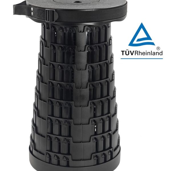 POWERTECH πτυσσόμενο καρεκλάκι HUH-0230, αντοχή έως 250kg, 25.5x45cm, μαύρο