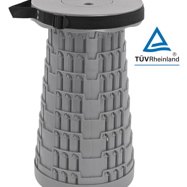 POWERTECH πτυσσόμενο καρεκλάκι HUH-0231, αντοχή έως 250kg, 25.5x45cm, γκρι