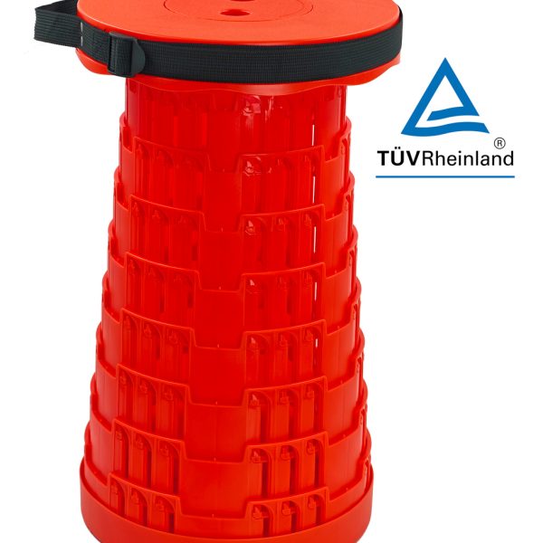 POWERTECH πτυσσόμενο καρεκλάκι HUH-0233, αντοχή έως 250kg, 25.5x45cm, κόκκινο