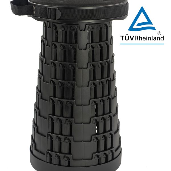 POWERTECH πτυσσόμενο καρεκλάκι HUH-0235 με μαξιλάρι, αντοχή έως 250kg, 25.5x45cm, μαύρο