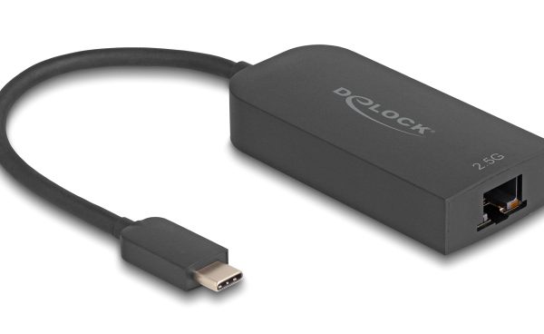 DELOCK αντάπτορας δικτύου 66046, USB-C, 2.5Gbps Ethernet, μαύρος