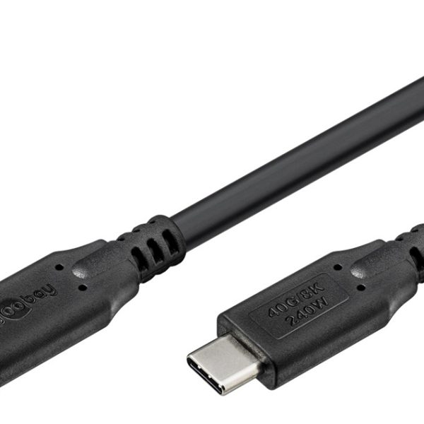 GOOBAY καλώδιο USB-C 74185, USB4, 240W, 40Gbps, 8K/60Hz, 1.8m, μαύρο