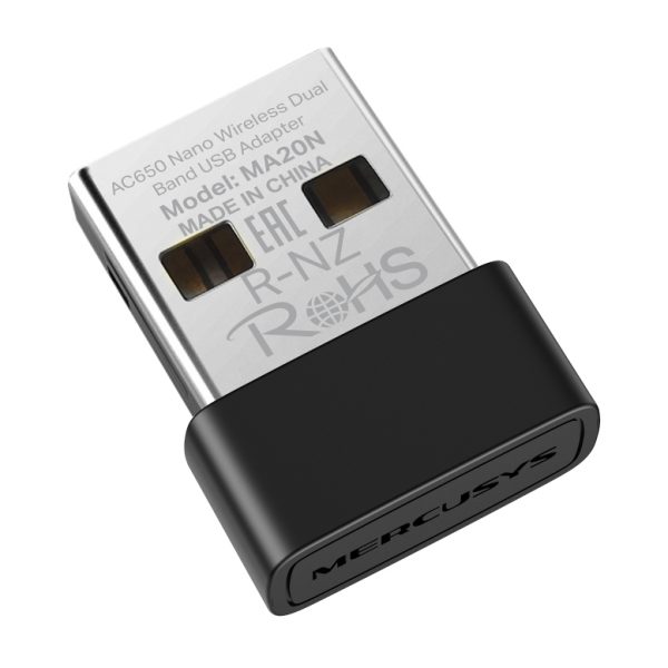 MERCUSYS ασύρματος USB αντάπτορας δικτύου MA20N, 650Mbps AC650, Ver 1.0