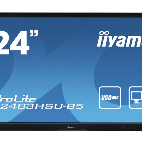 IIYAMA used οθόνη B2483HSU LED, 24" 1920x1080, VGA/DVI/DisplayPort, χωρίς βάση, Grade B