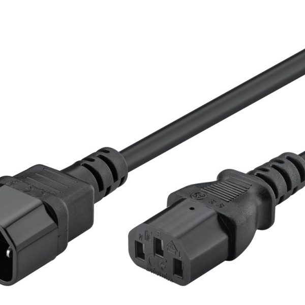 POWERTECH καλώδιο προέκτασης τροφοδοσίας CAB-P039, 3x 0.75mm², CCS, 1m, μαύρο