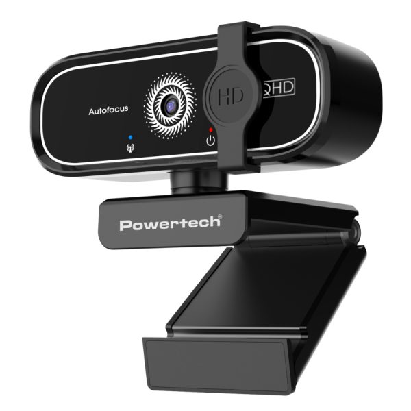 POWERTECH web camera PT-1427, 5MP, 2K QHD, αυτόματη εστίαση, 1.5m, μαύρη