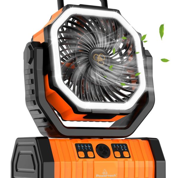 POWERTECH φορητός ανεμιστήρας PT-1430 με χειριστήριο, 20000mAh, πορτοκαλί
