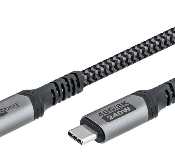 GOOBAY καλώδιο USB-C 74212, USB4, 240W, 40Gbps, 8K/60Hz, 1.5m, γκρι