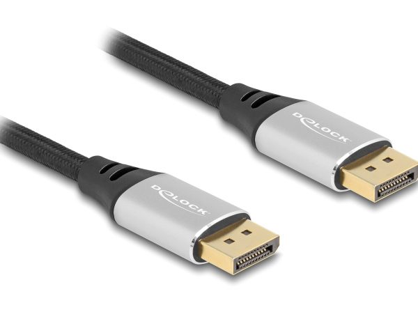 DELOCK καλώδιο DisplayPort 2.1 80633, 16K/60Hz, 40 Gbps, 1m, μαύρο