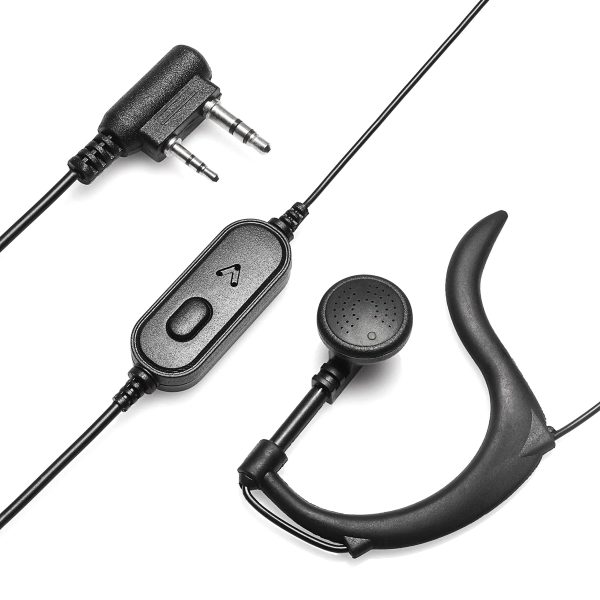 BAOFENG ακουστικό για πομποδέκτη BFG-EARPHONE, 2 pin, push to talk, 1.1m, μαύρο