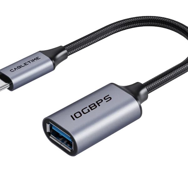 CABLETIME αντάπτορας USB-C σε USB CT-CMAF10-AGL, 10Gbps, γκρι