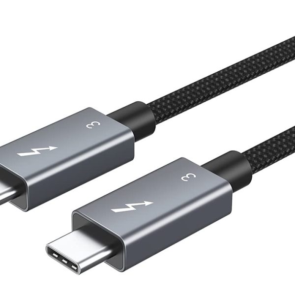 CABLETIME καλώδιο USB-C σε USB-C CT-C160-U31-TB3, 100W, 40Gbps, 4K/60Hz, 0.5m, μαύρο