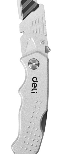 DELI κοπίδι DL008Z με ανταλλακτικές λεπίδες, μεταλλικό, 19mm, γκρι