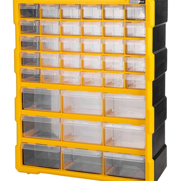 DELI ταμπακιέρα DL432039, 39 θέσεων, 38x16x47.5cm, πλαστική, κίτρινη/μαύρη