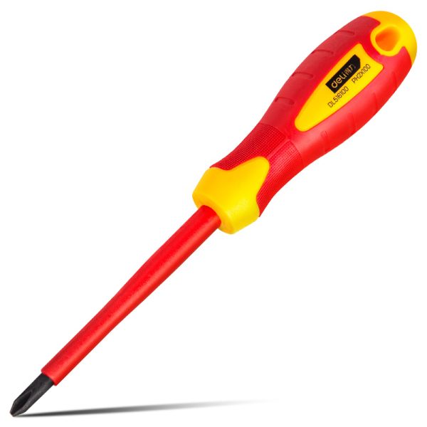 DELI κατσαβίδι σταυρωτό ηλεκτρολόγου DL516100, μαγνητικό, PH2x100mm, VDE 1000V