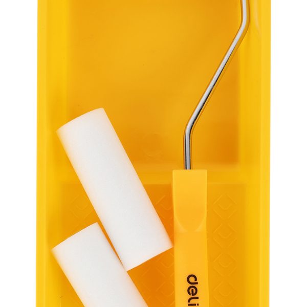 DELI σετ βαφής DL509704, 2x ρολά/λαβή/σκάφη, πολυεστερικός αφρός, 10mm, 100mm, 4τμχ