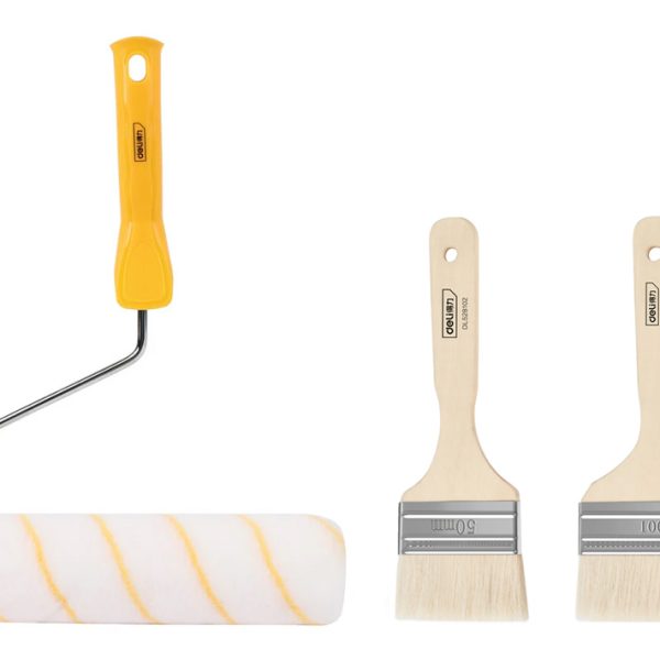 DELI σετ βαφής DL528003, ρολό με λαβή/2x πινέλα, 230mm, 50/100mm, 3τμχ