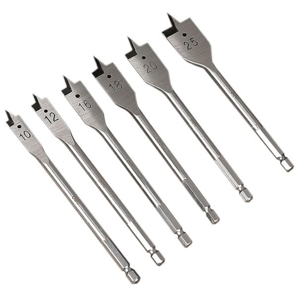 DELI σετ τρυπάνια φτερού DH-MBZ006-ED1 για ξύλο, χάλυβας άνθρακα, 10/12/16/18/20/25mm, εξάγωνο, 6τμχ