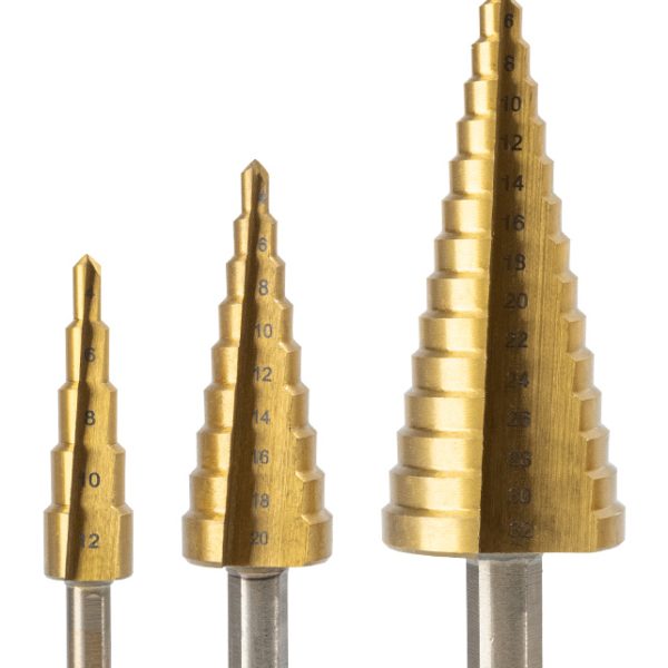 DELI σετ κωνικά τρυπάνια DH-JTZ0003-ED1 για μέταλλο, HSS 4241, 4-12/4-20/4-32mm, κυλινδρικό, 3τμχ