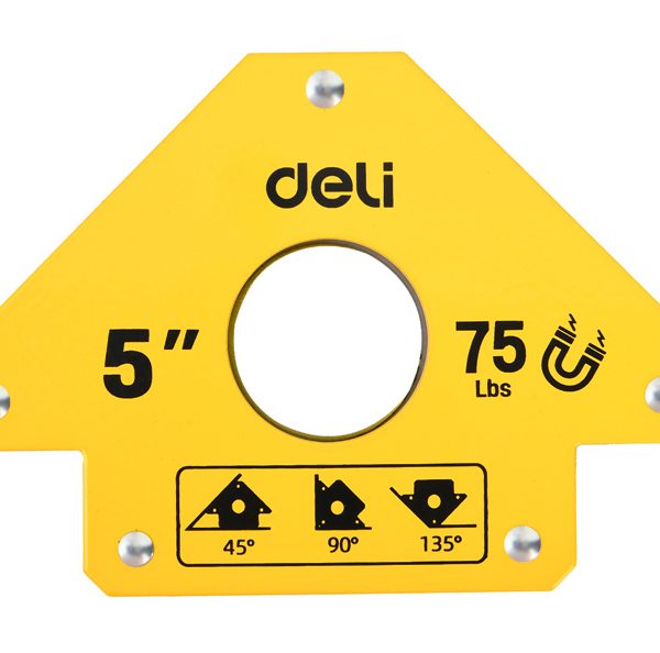 DELI μαγνητική γωνία συγκόλλησης DL-HDW75 με 45°/90°/135° γωνίες, 5", 34kg