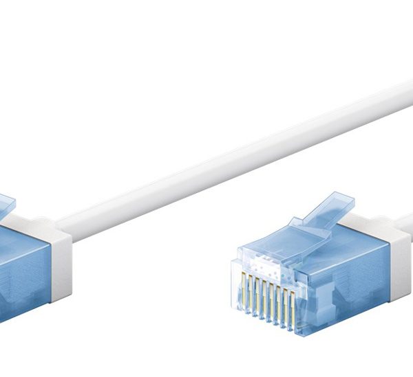 GOOBAY καλώδιο δικτύου 74299, CAT 6A U/UTP, ultra slim, copper, 500MHz, 5m, λευκό