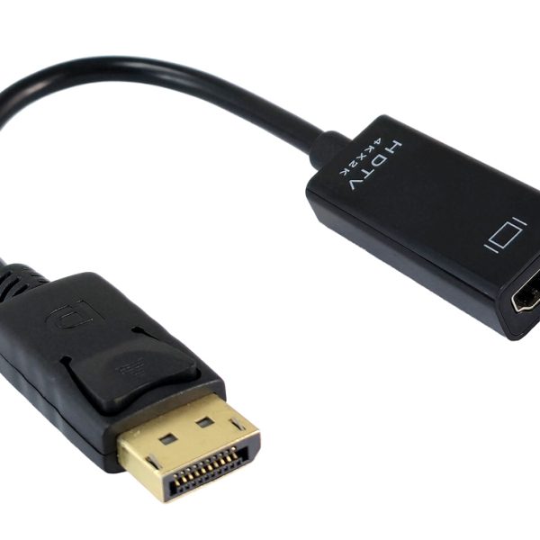 POWERTECH αντάπτορας DisplayPort σε HDMI CAB-DP076, 4K/60Hz, 0.1m, μαύρος