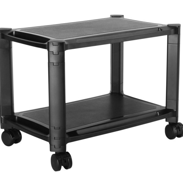 BRATECK ραφιέρα δαπέδου AMS-4L με ροδάκια, 2 ράφια, 50x33x37cm, έως 10kg, μαύρη