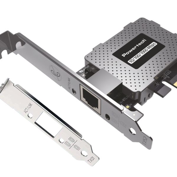 POWERTECH κάρτα επέκτασης δικτύου PCIe σε RJ45 PT-1453, 1000Mbps