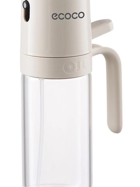 ECOCO γυάλινο δοχείο λαδιού E24235 με ψεκαστήρα, 250ml, γκρι