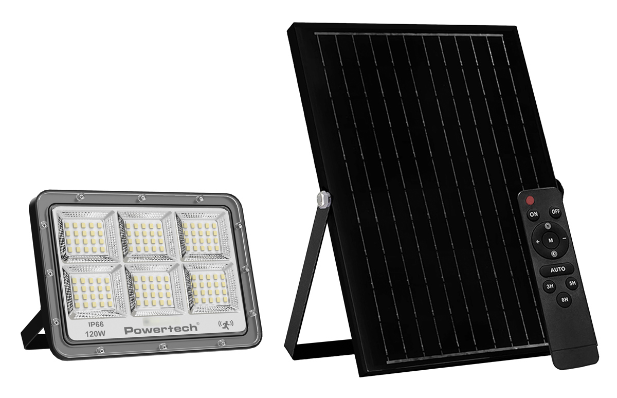 POWERTECH LED ηλιακός προβολέας PT-1457 με τηλεχειριστήριο