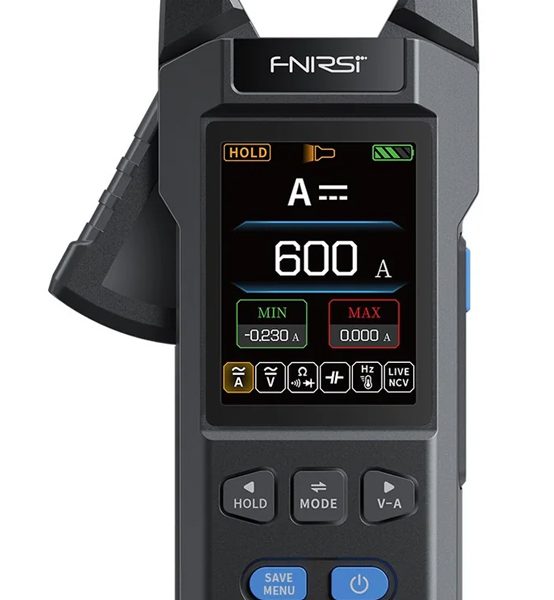 FNIRSI ψηφιακή αμπεροτσιμπίδα/πολύμετρο DMC-100, 600A AC/DC, NCV, True RMS, επαναφορτιζόμενη