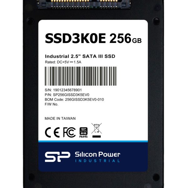 SILICON POWER industrial 2.5" SATA III SSD SSD3K0E, 256GB, 540/520MBps, 3D TLC, -20~75 °C