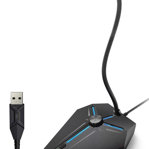 CMTECK επιτραπέζιο μικρόφωνο G006Plus με εύκαμπτο βραχίονα, omnidirectional, USB, μαύρο