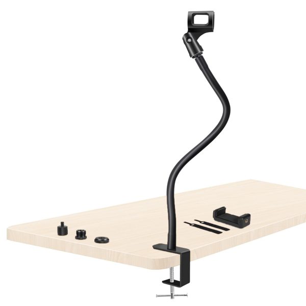 PRIZMORA βάση γραφείου για μικρόφωνο/smartphone AS11 με εύκαμπτο βραχίονα, μαύρη
