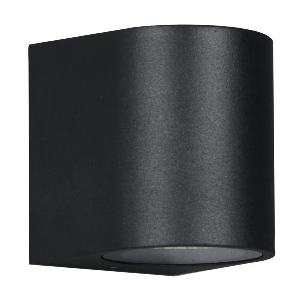 POWERTECH φωτιστικό τοίχου HLL-0187 για GU10 λάμπα, μεταλλικό, IP65, μαύρο